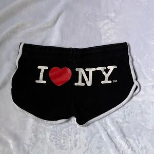 Black I Love NY Shorts